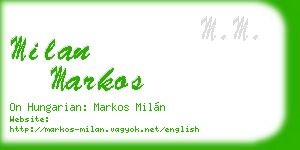 milan markos business card
